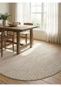 Resim Yuvarlak Sisal Elit 1002 Gri Hasır Görünümlü Modern Salon Oturma Odası Dört Mevsim Halı Bej Bej 