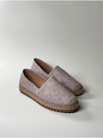 Resim futsi shoes Hasır Dokulu Keten Hakiki Deri Kadın Espadril Ayakkabı 