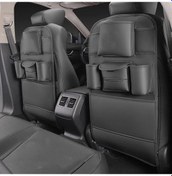 Resim Novahub Siyah Deri Araba Koltuğu Arka Organizatör Saklama Çantası Koruyucu Kapak Anti-kick Pad Styling Arabalar İçin Oto Aksesuar 56867823 