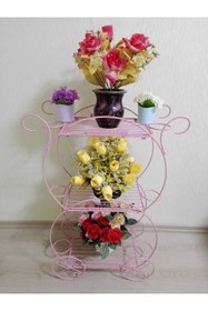 Resim firdevsi hobi DEKORATİF 3 RAFLI FERFOJE RAF ÇOK AMAÇLI SEHPA VE ÇİCEKLİK 