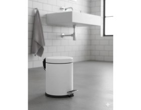 Resim Vinoks Eko Serisi 3 Litre Hacimli Paslanmaz Banyo-Mutfak Pedallı Çöp Kovası Beyaz 