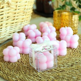 Resim 10'lu Kutulu Pembe Bubble Mum Söz, Nişan, Kına, Nikah Hediyesi 
