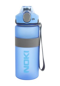 Resim Noki Su Matarası Tritan Auto Kapak Soft Touch Silikon Bantlı Askılı 750 Ml Mavi 