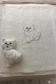 Resim özgürce Yumuşak Bebek Triko Battaniye 90x90 cm, Hediye İçeriğiyle Rahat Uyku 