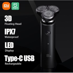 Resim Moveevo Xiaomi Mijia Elektrikli Tıraş Makinesi S500 Ipx7 Su Geçirmez Erkek Tıraş Makinesi Üçlü Yüzer Bıçak Başlığı Kuru Islak 