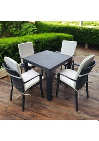 Resim Sandalye Minderi Büyük Arkalıklı Yıkanabilir Fermuarlı Lastikli 6'lı Krem Bej 4 Cm Sünger Bej 