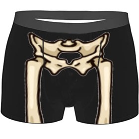 Resim İskelet Baskılı Espirili Siyah Erkek Boxer Pamuklu 