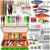 Resim 86/88/136/149/366 Parça Balıkçılık Yem Seti Kutulu, Yumuşak Yemler, Sert Yemler, Kancalar, Ağırlıklar, Spinner Bıçakları ve Kurbağa Yemleri Dahil – Tüm Su Tipleri, Tuzlu Su & Tatlı Su Kullanımına Uygun 