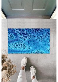 Resim Dijital Baskı Açık Mavi Dijital Kapı Paspası K-3134 