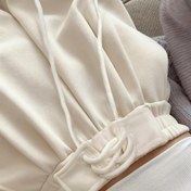 Resim Kadınların Yüksek Bel Düğmeli Düz Bacaklı Pantolonları - Rahat Bol Kesim, Düz Siyah, Elastik Bel Bandı, Bahar/Yaz İçin Mükemmel, Çok Yönlü ve Rahat, Yüksek Bel Tayt 