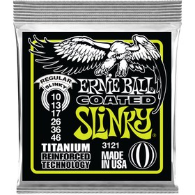Resim Ernie Ball 3121 Coated Titanium Slinky Elektro Gitar Teli (10-46) 