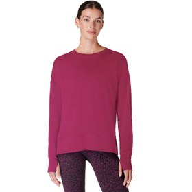 Resim Sweaty Betty After Class Longline Sweatshir Kadın Kırmızı Sweatshirt 