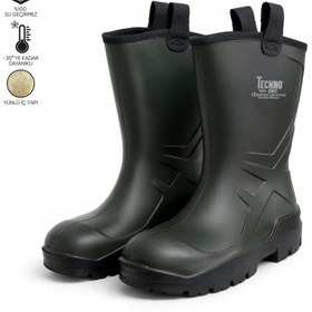 Resim thermoking PU Kısa Çizme - İçi Yünlü - Kaymaz Taban - Alaska - Haki 