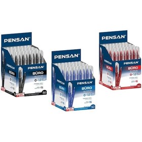 Resim Pensan 2270 Büro 1 MM Tükenmez Kalem 50'li Mavi Siyah Kırmızı Seçenekli 