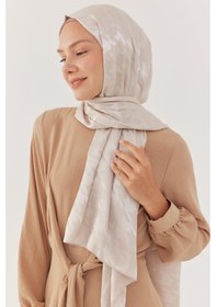 Resim Mirsoy Scarf Kazayağı Desen Parlak Jakar Şal - Taş Taş 