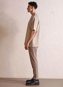 Resim Taş Erkek Oversize Yazı Baskılı T-Shirt GU25MFW03008 