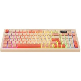 Resim Everest Kb-85 Sılent Pro Kablosuz Bej-pembe-turuncu Sessiz Rgb Wireless 2.4ghz Q Oyuncu Klavyesi 