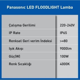 Resim LED Projektör, Gün Işığı 100W 9000LM 4000K 