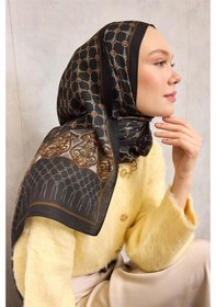 Resim Silk Home Floş Viskon Organik Şal Siyah Halat Desenli Akışkan Dökümlü 75x195 Çok Renkli 45404452 