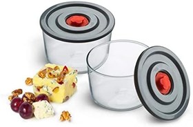 Resim Simax Yuvarlak 2’li Borosilikat Cam Saklama Kabı Seti, 0.35 L x 2, 116×76 mm, Sızdırmaz Kapak, Mikrodalga-Fırın-Buzdolabı-Bulaşık Makinesi Uyumlu 