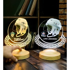 Resim Sevgi Lambası Buz Hokeyi Hediyesi, Buz Hokeyi Oyuncusuna Özel Hediye Buz Hokeyi, Kaskı Kişiye Özel LED Lamba 