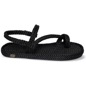 Resim Nomadic Republic Hawaii Kauçuk Tabanlı Kadın Halat Sandalet Siyah 