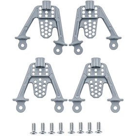 Resim Vkemall Axial Scx10 1/10 Rc Araç İçin Çinko Alyuminyum Çok Delikli Şok Absörber Braketi Gümüş - 4 Adet 