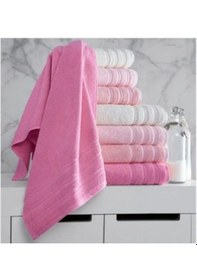 Resim 70x140 4 Lü Havlu Seti Pembe - Sxsr-148104 Renkli 