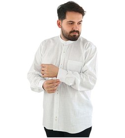 Resim İkranur Hac Ve Umre İçin Gömlek Nakışlı Uzun Kollu Beyaz Hakim Yaka %100 Pamuk Ensar Çok Renkli 