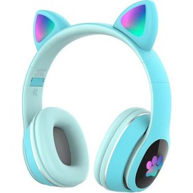 Resim Lapas P40 Bluetooth 5.0 Kedi Kulaklı Tasarımlı Rgb Işıklı Kulak Üstü Kulaklık 