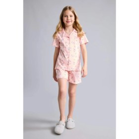 Resim DeFacto Hello Kitty Lisanslı Regular Fit Desenli 2'li Pijama Açık Pembe Takımı Kız Çocuk H2765A826SP 