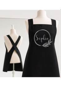 Resim Bk Gift Kişiye Özel İsimli Çapraz Askılı Siyah Mutfak Önlüğü - 13, Aşçı Önlüğü, Şef Önlüğü, Anneye Hediye Kobitmeyencom35909 Bk Gift Renkli 
