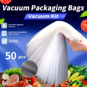 Resim 50 Adet Premium Vakumlu Mühürleme Torbaları Mutfak Saklama için - BPA İçermez, Ağır Hizmet Tipi, -40 ila 100°C'ye Kadar Isı Mühürlemesi, Gıda Saklama & Yemek Hazırlama için İdeal, Vakumlu Saklama Torbaları 