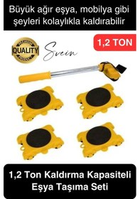 Resim 1.2 Ton Premium 1. Sınıf Malzeme Eşya Kaldırma Taşıma Seti Krikosu Kaldıraç Pratik Kolay Yük Taşıma 