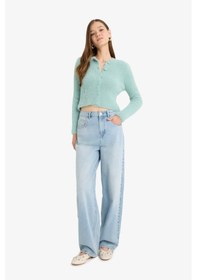 Resim Defacto Coool Slim Fit Dar Kesim Bisiklet Yaka Triko Hırka Z9318az25wngn86 Yeşil 