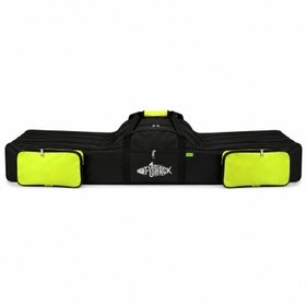 Resim Olta/Kamış Çantası - Fishack - 3 Gözlü - Cepli - Siyah/Fosfor Yeşili - 140 cm 