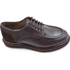 Resim Marcomen M22328 Hakiki Deri Erkek Bağcıklı Kahverengi Klasik Loafer Ayakkabı 