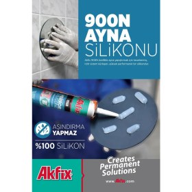 Resim Akfix 900N Nötr Ayna Silikonu 280ml + Silikon Tabancası 