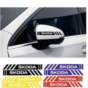 Resim Skoda Superb Yan Dikiz Aynası Şerit Sticker Araca Özel 