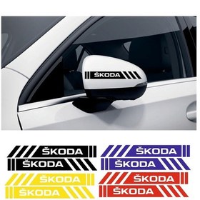 Resim Skoda Superb Yan Dikiz Aynası Şerit Sticker Araca Özel 