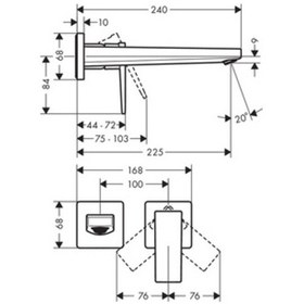 Resim Hansgrohe Metropol Tek Kollu Lavabo Bataryası 22.5 CM Gaga Cubuk Volan Beyaz 32526700 