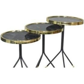 Resim Brc Olimpik Zigon Siyah Mermer Desen Metal Transmisyon Çelik Gold 