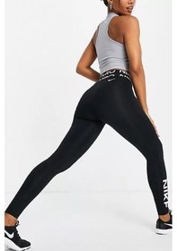 Resim Nike Pro Mid-rise Graphic Leggings Toparlayıcı Siyah Tayt Dd Siyah 