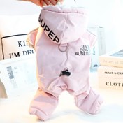 Resim 1pc Kış Köpek Ceketi, Kalın Sıcak Teddy Ceket, Leash Döngüsü ile, Spor Tarzı, Klapka Kapatma, Yalnızca El Yıkama, Örgü Polyester, Küçük Irklar İçin - Model 6463 