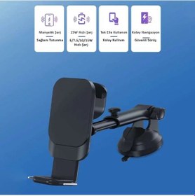 Resim 3 Lü Araç İçi Şarjlı Telefon Tutucu Araba İçi Şarjlı Tutucu Telefon Saat Kulaklık Şarjı 
