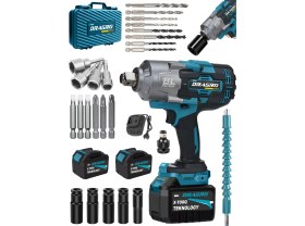 Resim Dragro Alman Pro 1400 Nm Kademeli Yüksek Torklu Somun Bijon Sökme Matkap Akülü Vidalama Kömürsüz Motor 