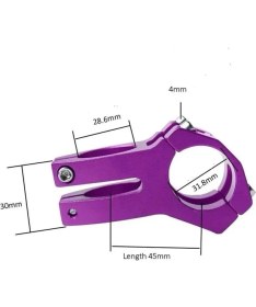 Resim Wake Alüminyum Mor 31.8 45MM Kısa Gidon Boğazı 