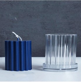 Resim Poli Karbon Mum Kalıbı Dik Çizgili 6218 