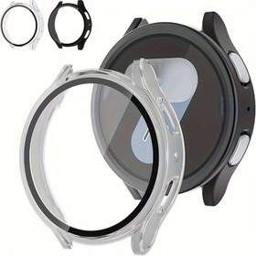 Resim 40/44 mm uyumlu, hafif tam koruma sağlayan 2'li Galaxy Watch 7 sert PC kılıf ve ekran koruyucu 