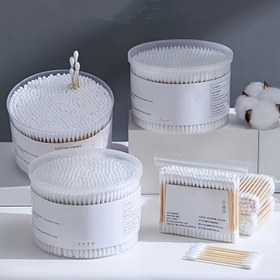 Resim 500'li Paket Çift Uçlu Kulak Temizleme Çubukları - Hipoalerjenik Tek Kullanımlık, Hassas Tüylere Uygun Açık Bej Renk, Ev, Kuaför ve Seyahat İçin İdeal - Toplu Değer Kutusu, Kompakt Ambalaj, Yumuşak Uçlar, Seyahat Esansiyelleri 